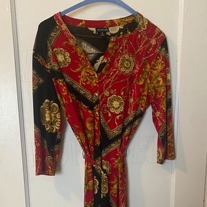 Black Red & Gold Dress